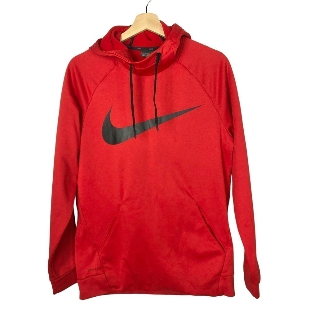 Nike Dri-Fit Red Therma Swoosh Essential Pullover Hoodie‎ Sweatshirt S